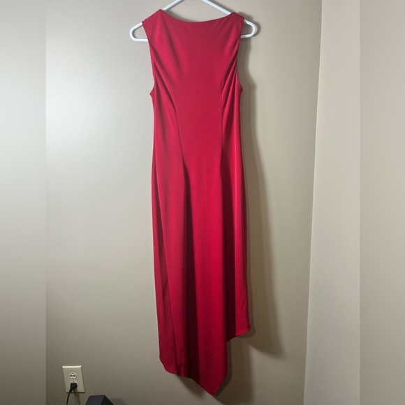 SL Fashions Red Asymmetrical Cocktail Dress Sleeveless Small Evening Formal Glam - Picture 2 of 8